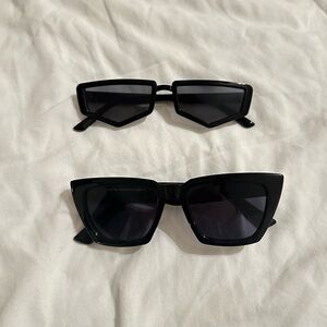Geometric and Cat eye Black Sunglasses Bundle